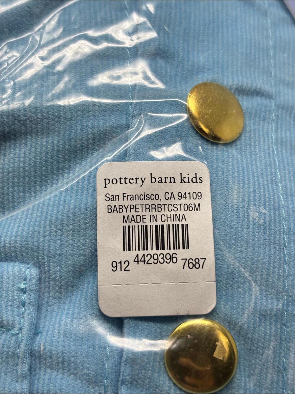 Pottery Barn Kids Peter Rabbit Halloween baby costume NWT - Picture 4 of 5
